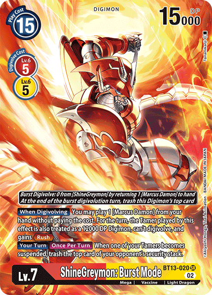 BT13-020 ShineGreymon: Burst Mode Alternative Art