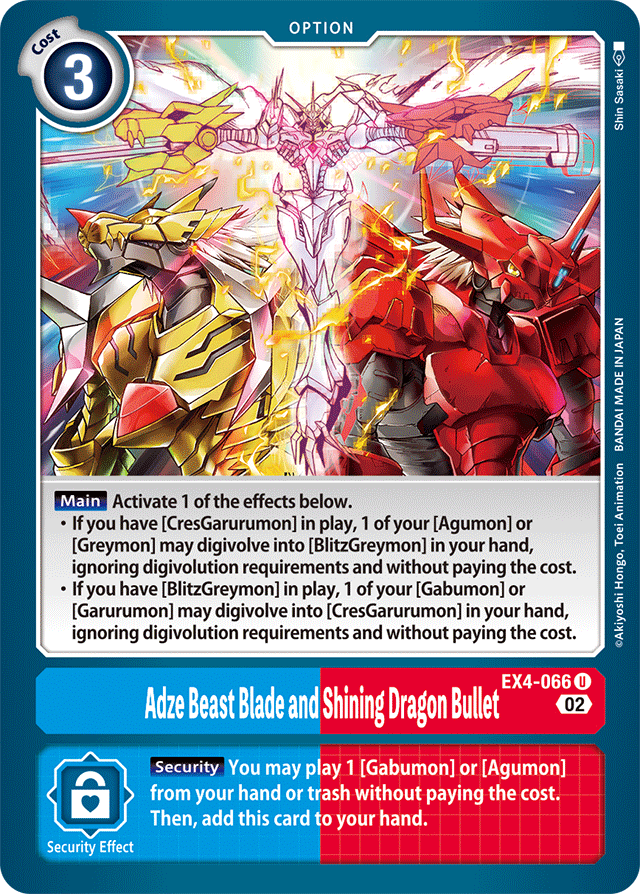 EX4-066 Adze Beast Blade and Shining Dragon Bullet (Foil)