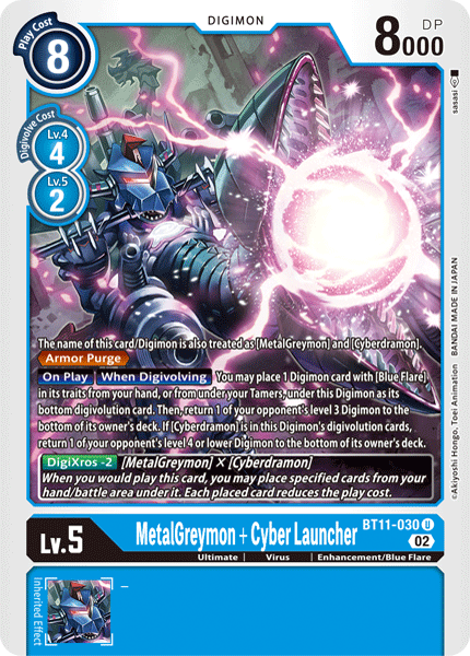 BT11-030 MetalGreymon + Cyber Launcher