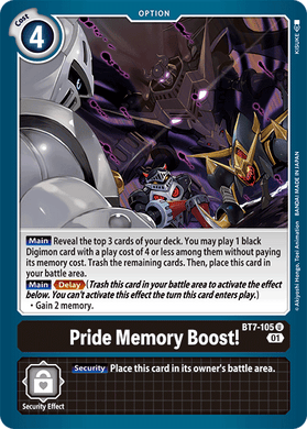 BT7-105 Pride Memory Boost!