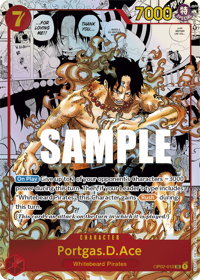 Portgas D. Ace OP02-013 SR SP Alt Art Two Legends OP-08 ONE